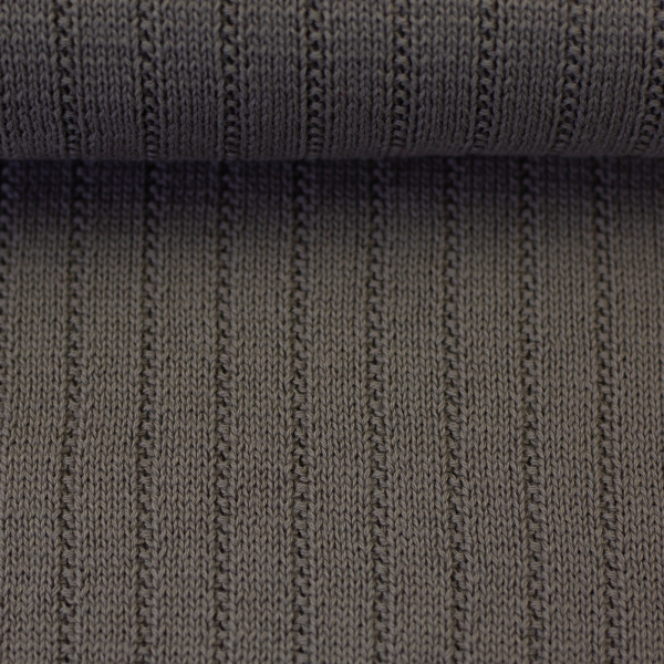 Strickstoff - Adam - Baumwolle - grau-beige